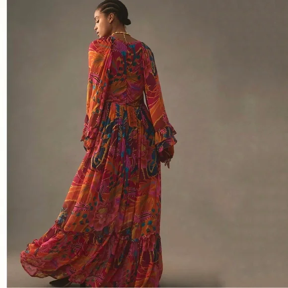 Farm Rio Vintage Wave Maxi Dress Small NWT - Picture 2 of 16